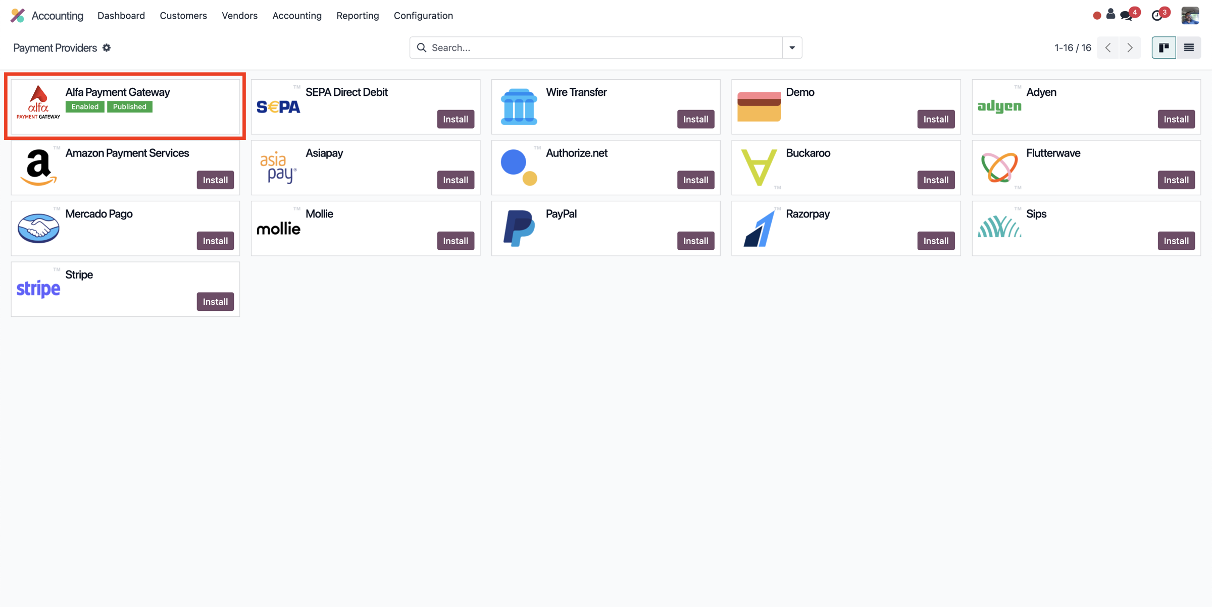 Payment Option Selection