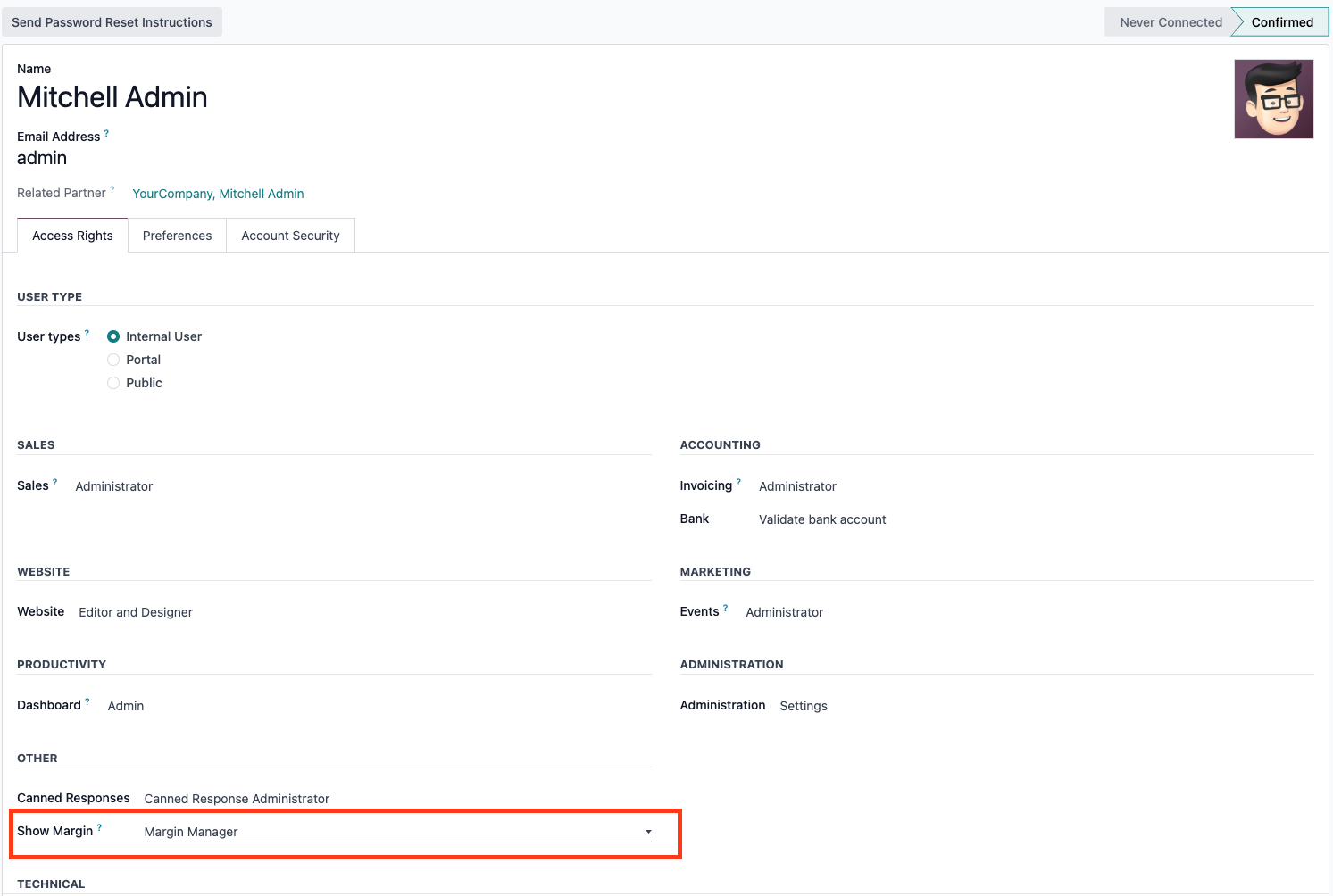 Security Group Settings