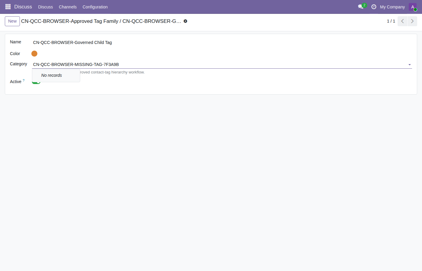 Contact parent dropdown governance