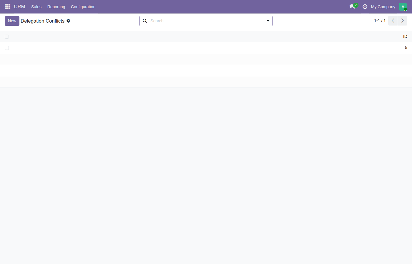 Temporary CRM delegation conflict result