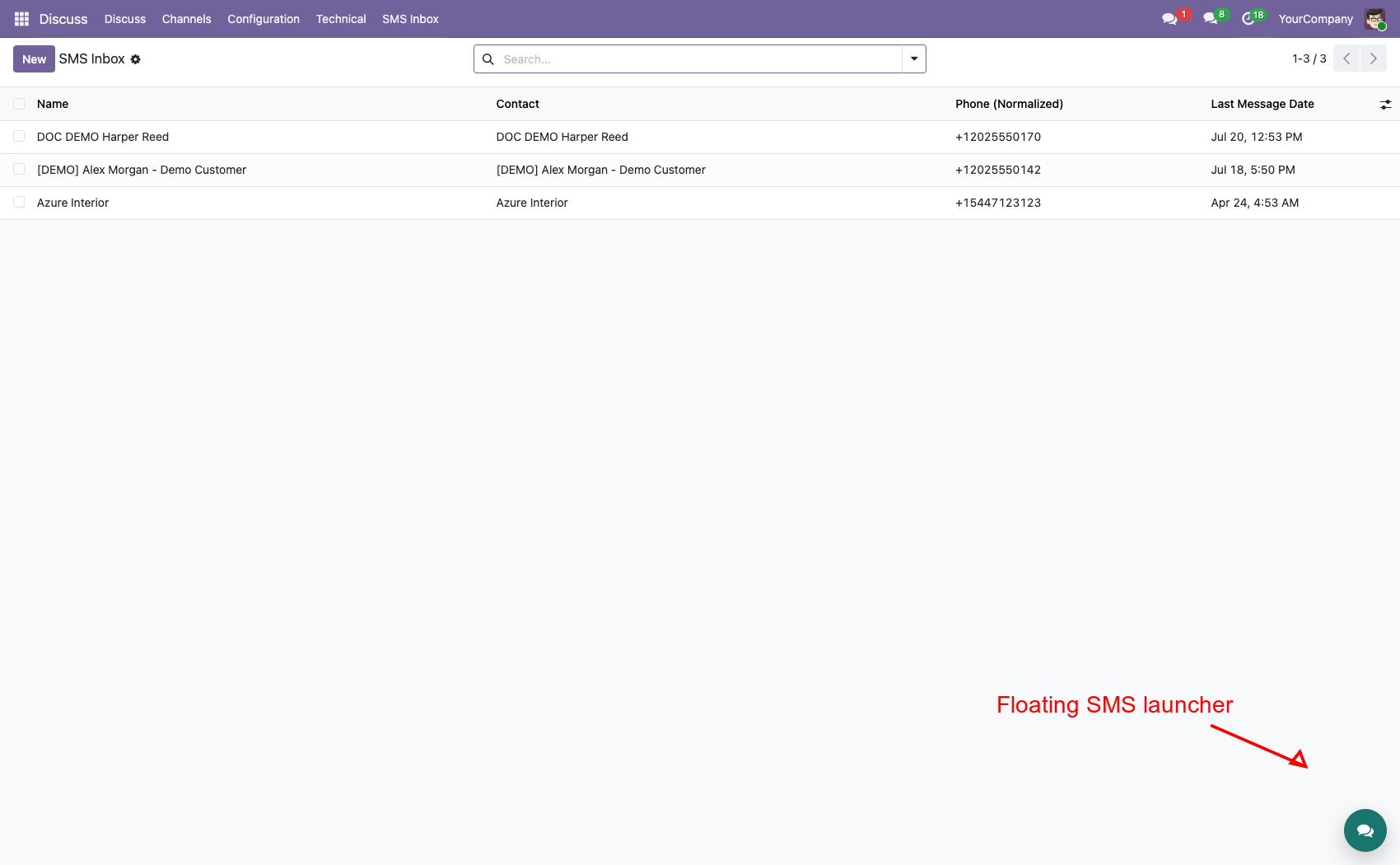 Floating chat launcher