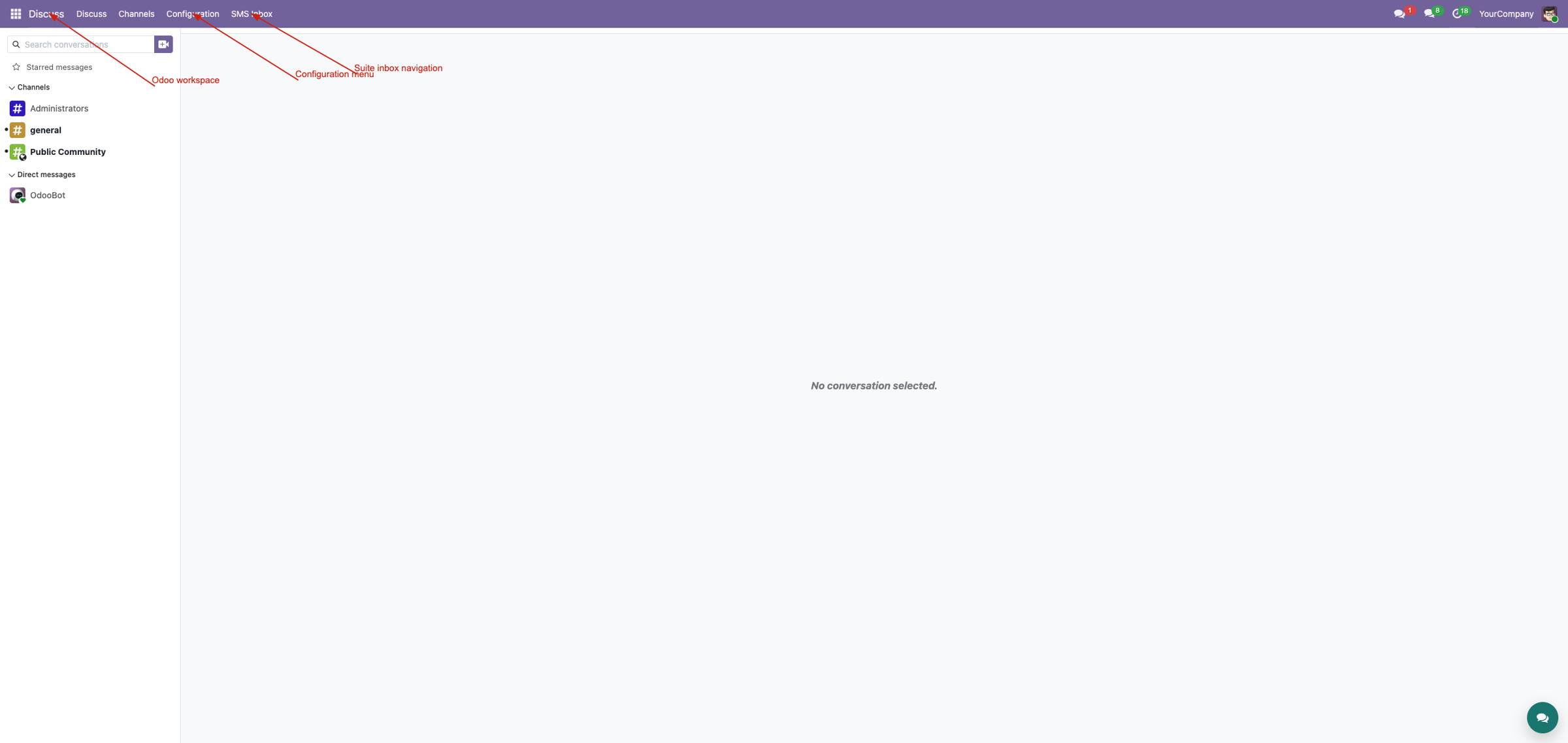 SMS & MMS Messaging Suite navigation